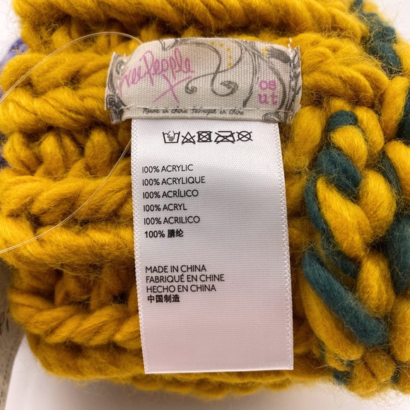 NEW Free People Tide Stripe Knit Pom Beanie Sunshine - Picture 13 of 14